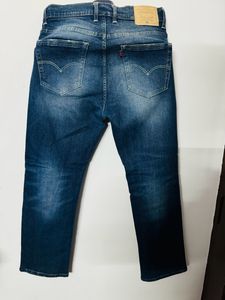 Blue Branded Straight Denim