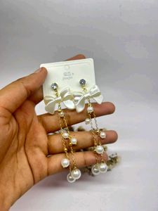 Bow &amp; Pearl Danglers