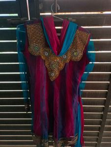 Flock Party Wear Kurta With Dupatta
