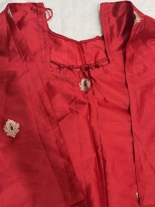 Red Embroidered Salwar Kameez Suit