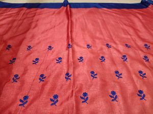 Handcrafted Pink Embroidered  Saree