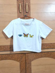 A White Crop-top