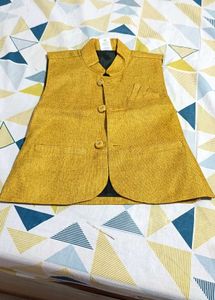 Stylish Yellow WaistCoat For Kid 2-4 Year
