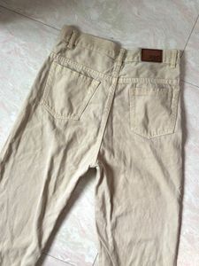 Beige Straight Fit Jeans