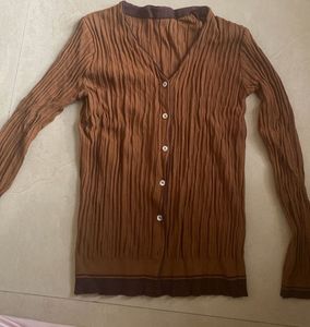 Brown Y2K Cardigan Top