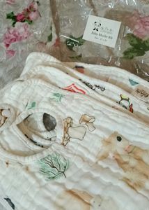 new premium muslin bibs 6 layers