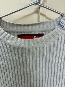 Ribbed Knit Sweater - Light Gray❤️