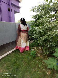Pink And White Colour Lehenga