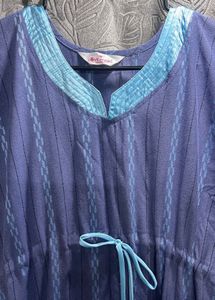 Blue Striped Kaftan Dress