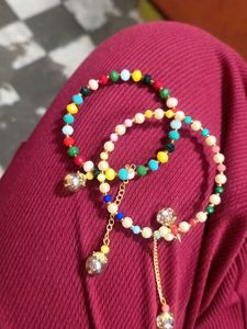 Colorful Beaded Bracelet Rakhi For Bhabi