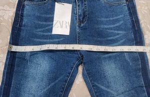 Zara Striped Flare Jeans
