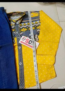 Boys Yellow Shirt &amp; Jeans Set