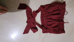 Maroon Crop Top