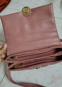 Pink Quilted Crossbody Bag