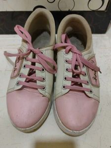 Cute Pink &amp; Cream Sneakers