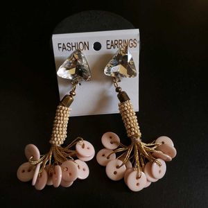 Beige Elegant Earring