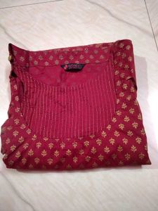 Maroon Printed Kurti