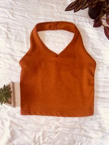 Halter Neck Backless Crop Top
