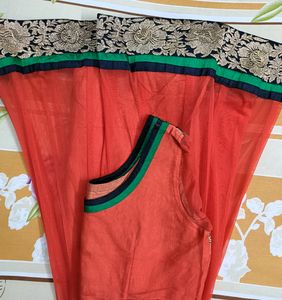 Orange Anarkali Suit With Dupatta 🟠