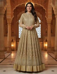 mastani anarkali  dress all over golden colour loo
