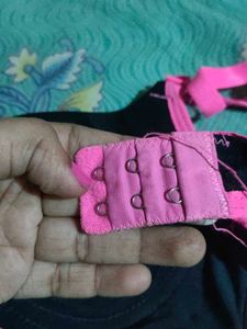 Black Bra with Pink Accents