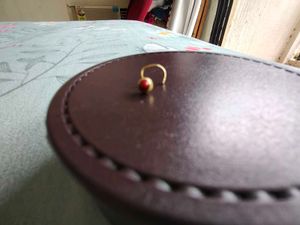 Gold Nose Ring with Red Meenakari