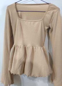 Tan Bell Sleeves Top