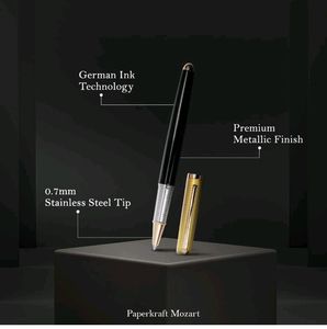 Paperkraft Mozart- Blue Ceramic Roller Ball Pen (Pack of 1)|Classy Black &amp; Gold tone finish|Premium Gifting Products|Ideal for Professionals.......even With Delivery Charge It Is Less Than MRP