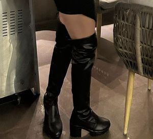 Black above knee boots