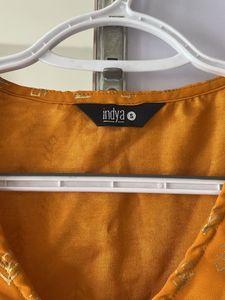 Golden Motifs Mustard Kurta