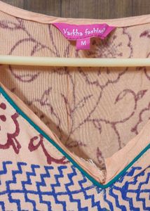 Peach Floral Print Attractive Branded Anarkali