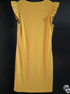 Mustard Ruffle Sleeve Dress