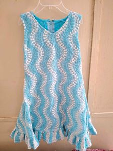 Blue &amp; White Patterned Dress