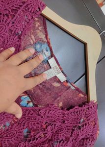 Purple 🟣 Floral Crochet Top for 32 Bust