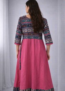Pink Printed Ethnic Kurta