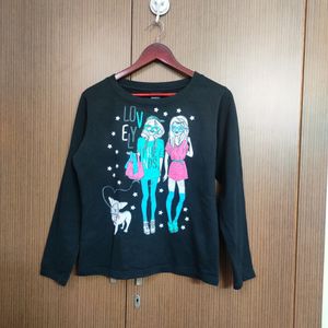 Graphic Print Long Sleeve Top