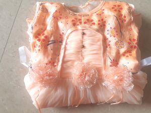 Light Peach Baby Girl Frock