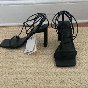 Mango strappy Black Heels
