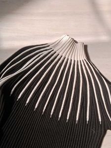 Black &amp; White Ribbed Knit Top