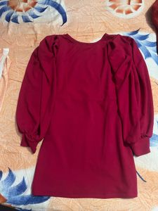 One Piece Knee Length  Pink Colour Bodycon