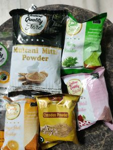 Multani Mitti Neem Orange Peel Chandan Rose Powde