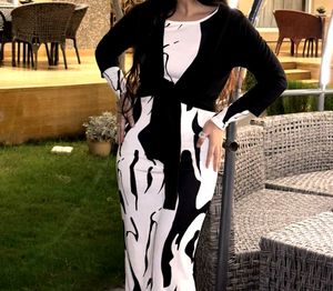 Abstract Print Midi Dress