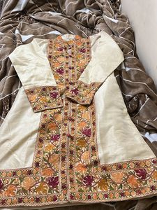 Kashmiri Embroidery Silk Kurta