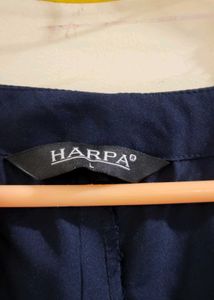 Navy V-Neck Cropped Top