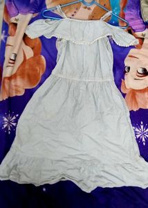 Girls' Striped Off-the-Shoulder Dress