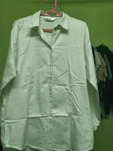 Woman Regular Fit Solid Curved Collar Formal Shirt