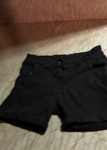 Black Denim Shorts