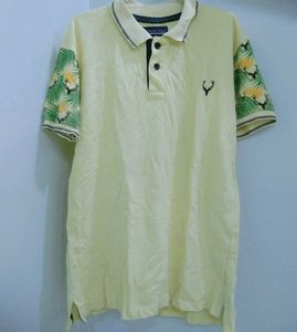 MENS YELLOW POLO NECK TSHIRT
