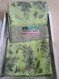 Akshat Print Powder Crepe Saree
