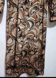 Brown Printed Winter Kurti For 42 Bust